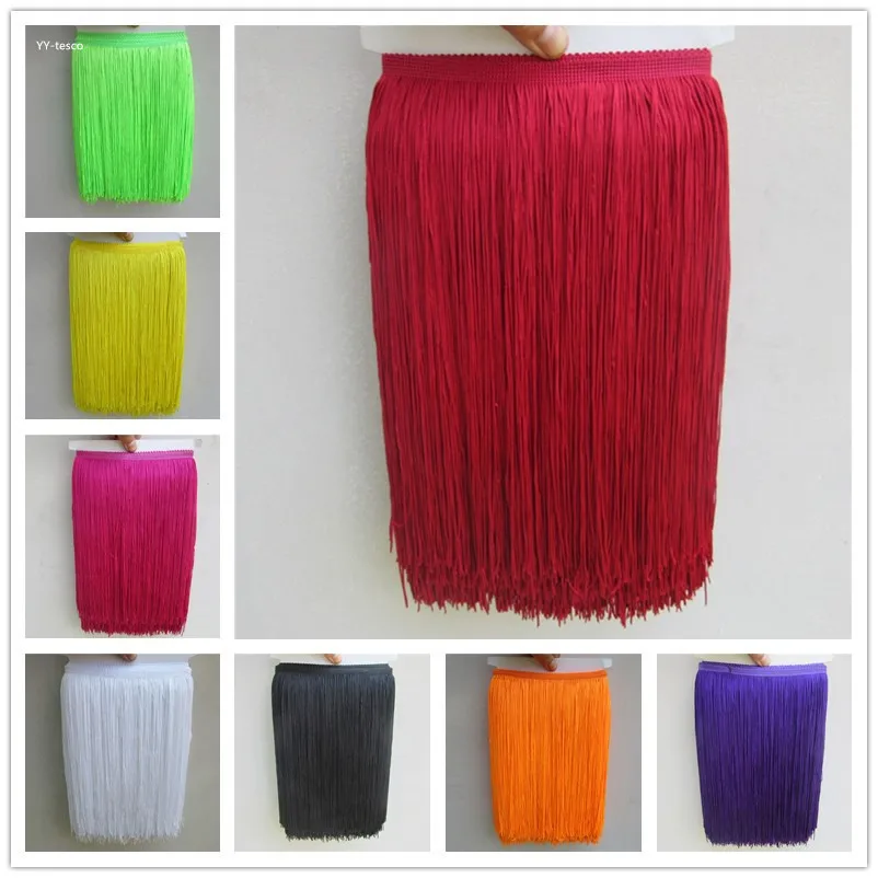 

10Yards 30CM Long Lace Fringe Trim Polyester Tassel Fringe Ribbon Trimming For Diy Latin Dress Stage Clothes Accessories