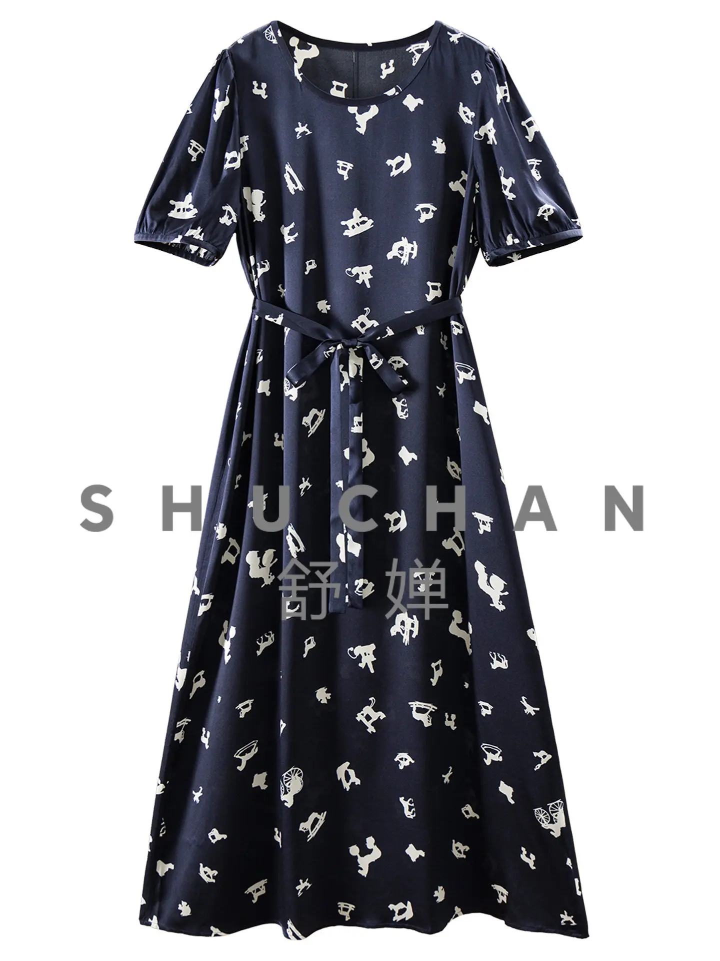 

22 Mm Natural Silk Double Joe Waist Dress Women 47L1 Vestidos Elegantes Para Mujer Long Dresses for Women