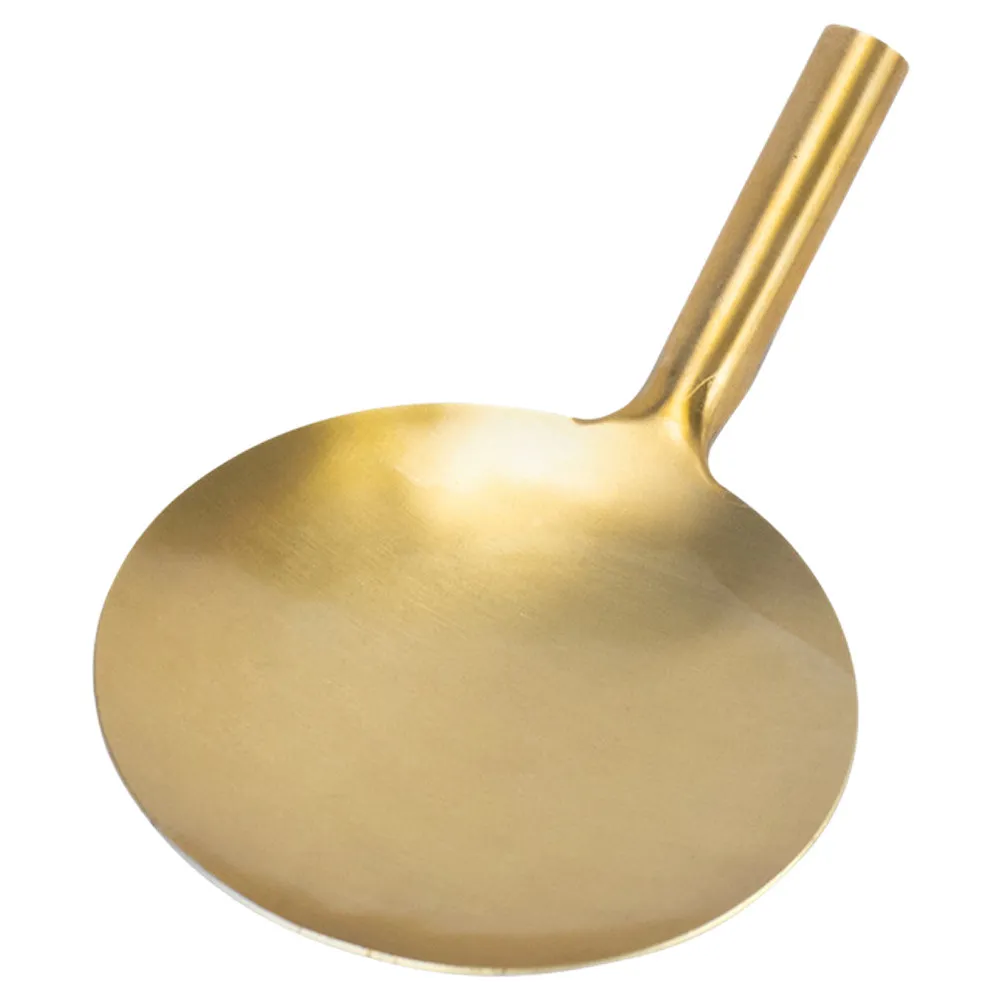 

Copper Tofu Scoop Large Shallow Pudding Spoon Practical Ergonomic Handle Easy Clean Multi Use Kitchen Gadget Tofu Spoon