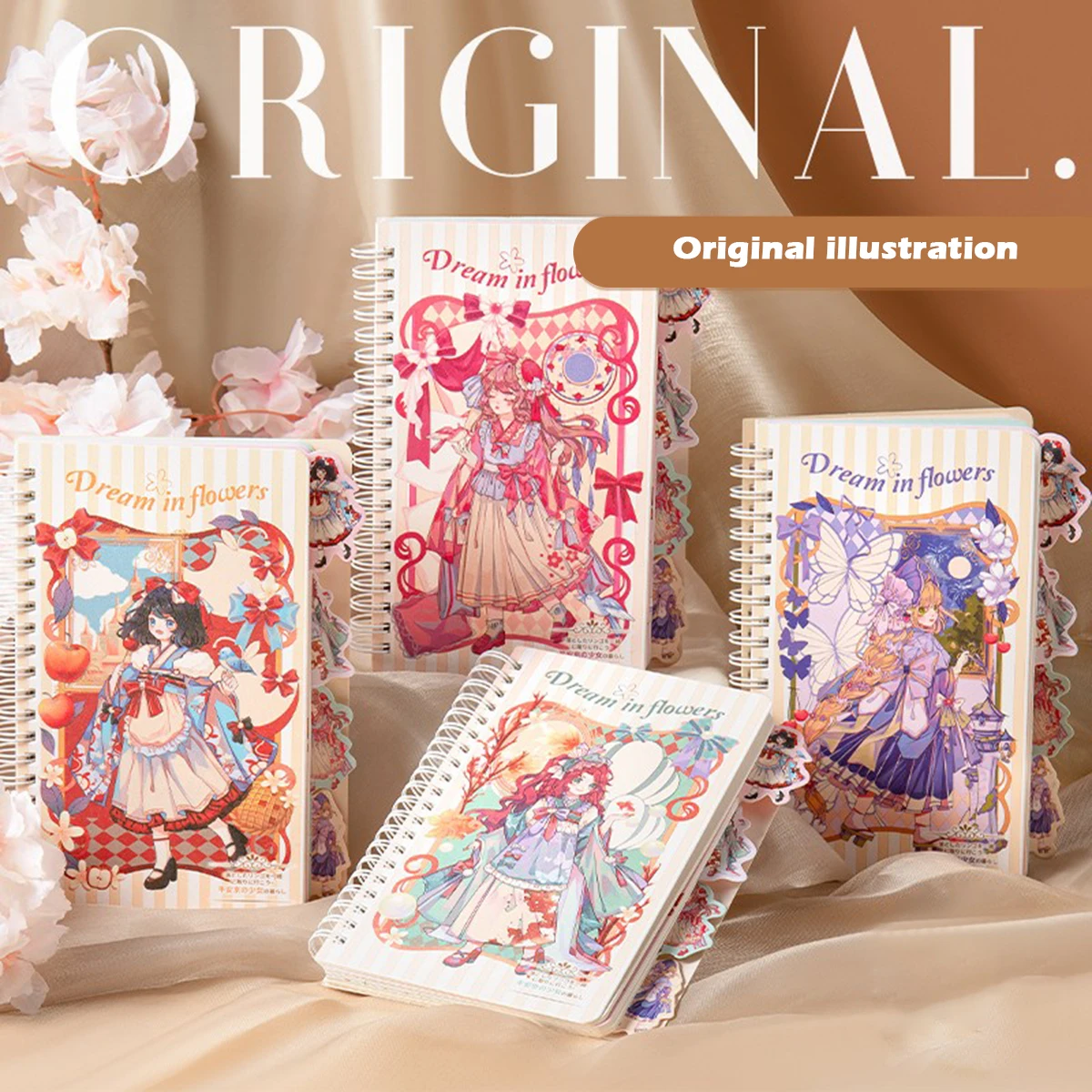 A5 Coil Book Bronzing Cover Anime Characters Kawaii Journal Notebook Writing Pads Korean Stationery for Students School Supplies