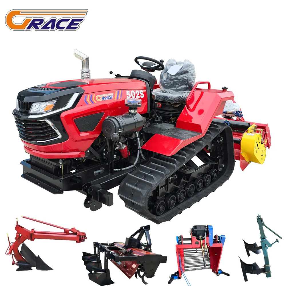 

Customization Factory Price 50 Horsepower Agricultural Rotary Tiller Crawler Cultivators Tractor with Farm for Sale