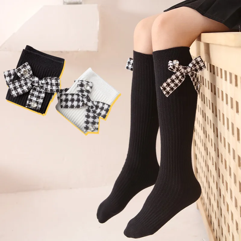 

Bow Children Socks With Bows Cotton Baby Girls Socks Soft Toddlers Long Socks For Kids Princess Knee High Socks for Girls 2022