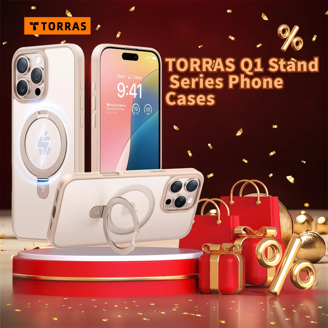 TORRAS Q1 Pivot Case for iPhone 16 Pro Max Case, MagSafe Compatible, iPhone 16 Pro Case Translucent Frosted Back, Rose Gold