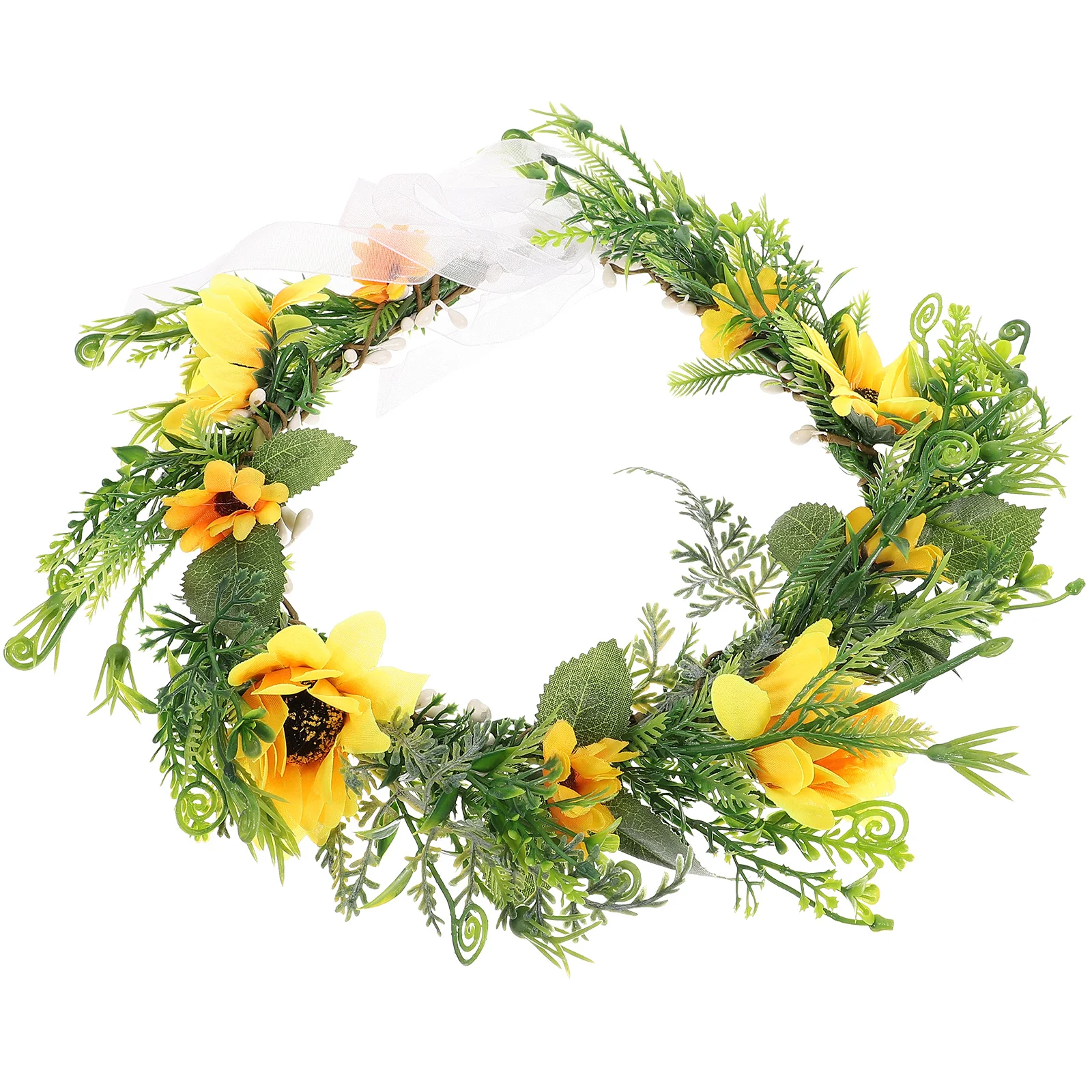 Wedding Sunflower Headband Bohemian Sunflower Hair Garland Girls Hair Wreath