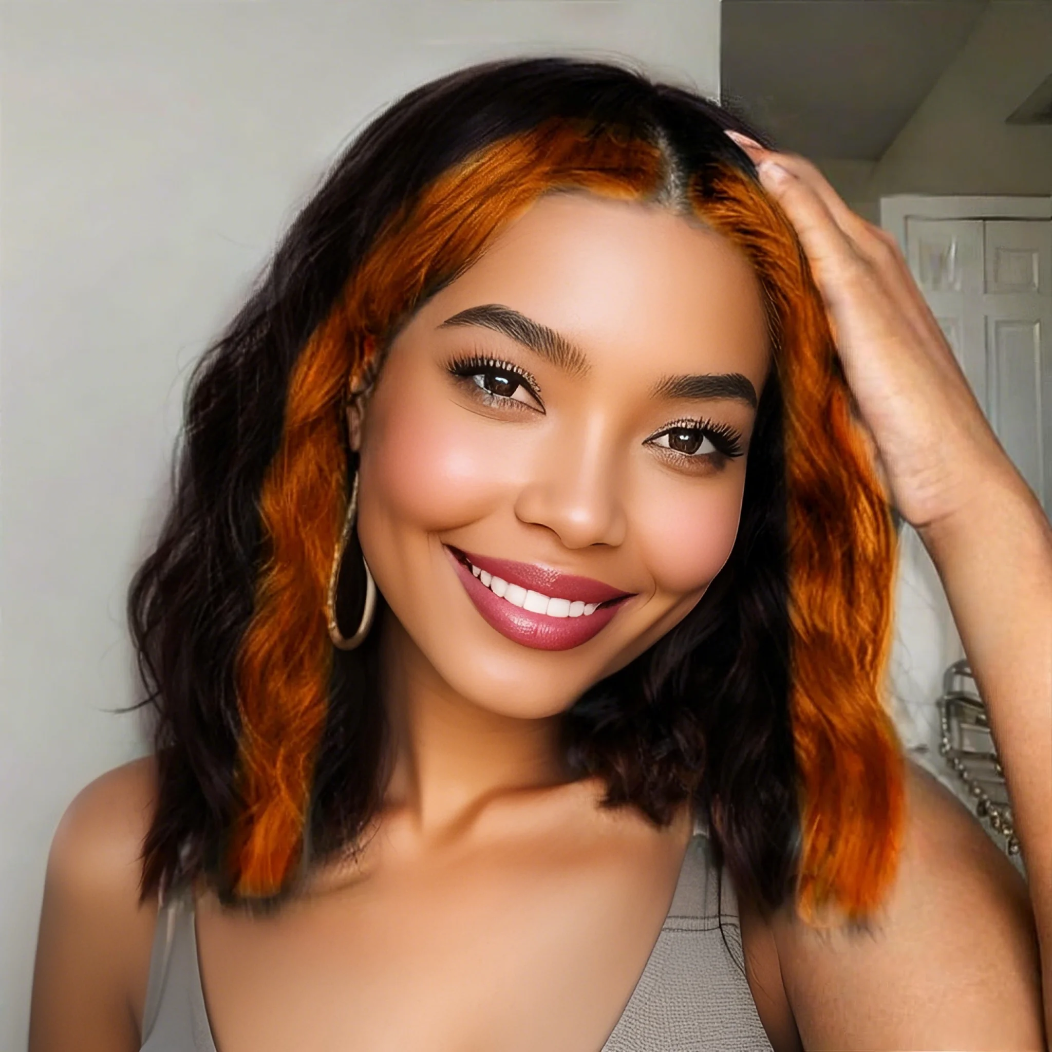 

Короткий парик с объемной волной для женщин, кружевной синтетический термостойкий парик в стиле боб для повседневной прически