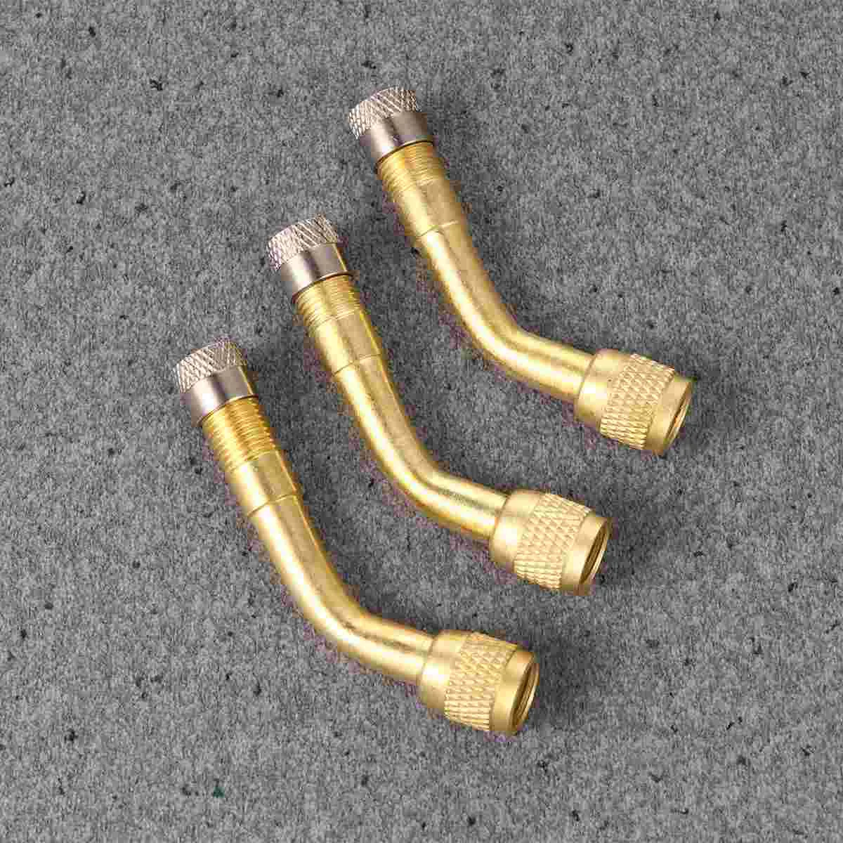 3PCS Tire Valve Stem Extension Adaptor for Car Motorcycle Steel Golden Fits Standard Treads Awkward Reach Increase Tire Screw