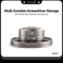 REFOX-Multi-Function Chave de fenda Suporte de armazenamento, caixa giratória, 360 ° Girar, Base antiderrapante, RS40