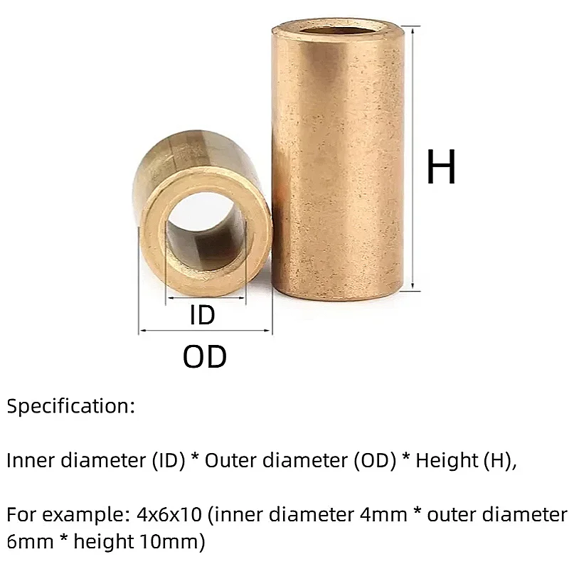 M3 M4 M5 M6 Powder Metallurgy Oil Bearing Copper Sleeve Brass Sleeve Base Bushing Oil Bearing Wear Sleeve
