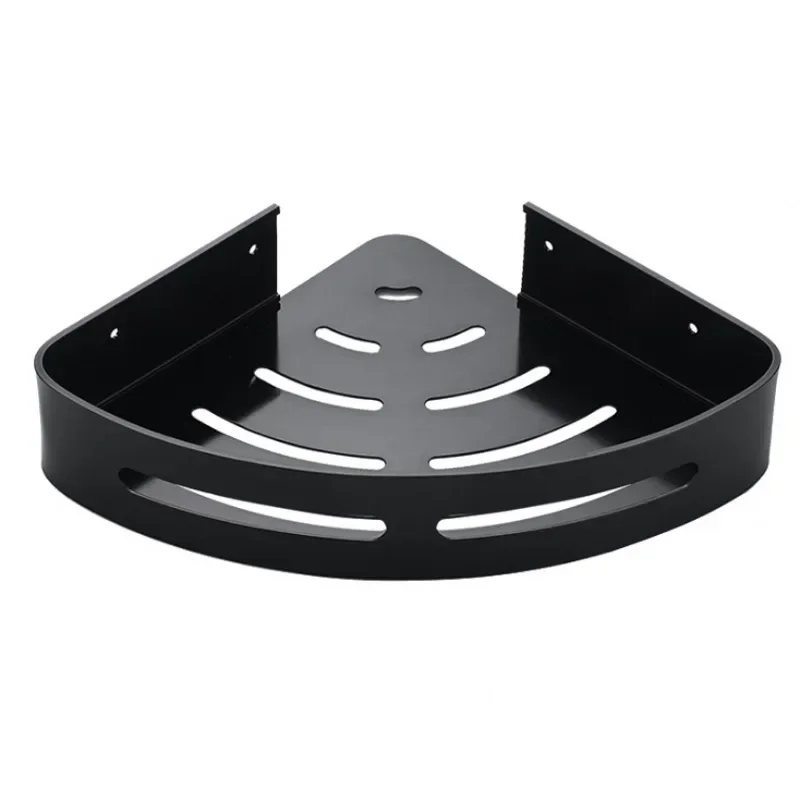 Space aluminum bathroom, kitchen, triangle basket, bathroom storage rack, wall mounted corner square rack, non perforated storag