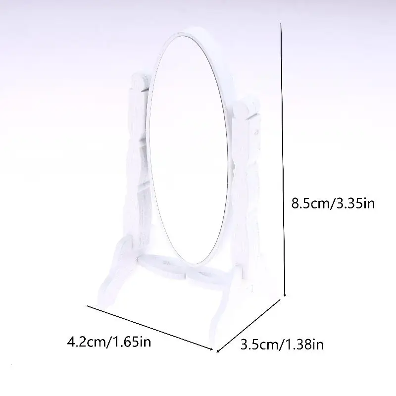 لعبة محاكاة مرآة بيت الدمى بطول كامل؛ 1/12 نموذج مرآة تزيين أثاث غرفة المعيشة الصغيرة