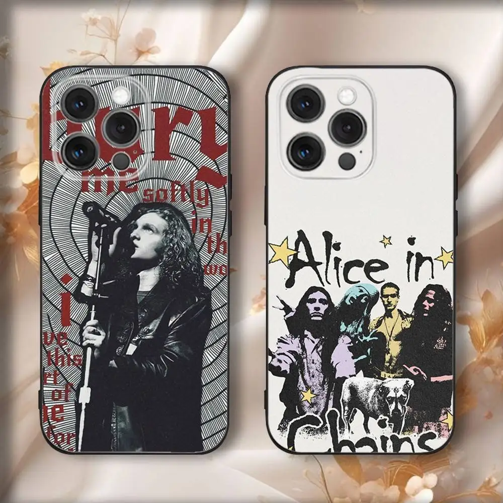 

Band A-Alice In C-Chains Phone Case For iPhone16,15,14,13,12,11,Pro,Max,Plus,X,XS,SE4,E,Mini,Soft Black Case