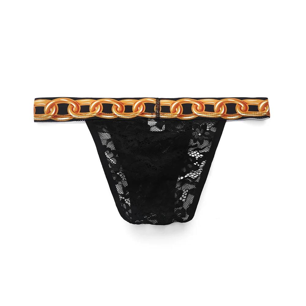 الرجال الجنس موجز الدانتيل الجاكار جوفاء الملابس الداخلية شير الجانب HighFork U الحقيبة سراويل حزام مطاط Underpant أوم عبودية الملابس الداخلية