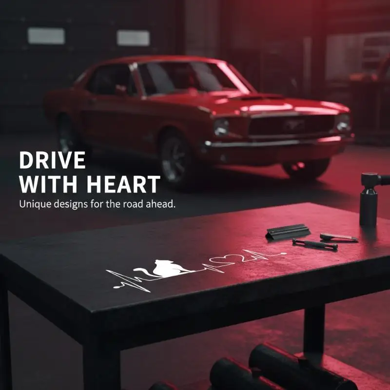 Car Sticker Pet Cat Heartbeat Lifeline Creative Truck Automobiles Motorcycles Exterior Accessories Vinyl 20cm*8.9cm PVC