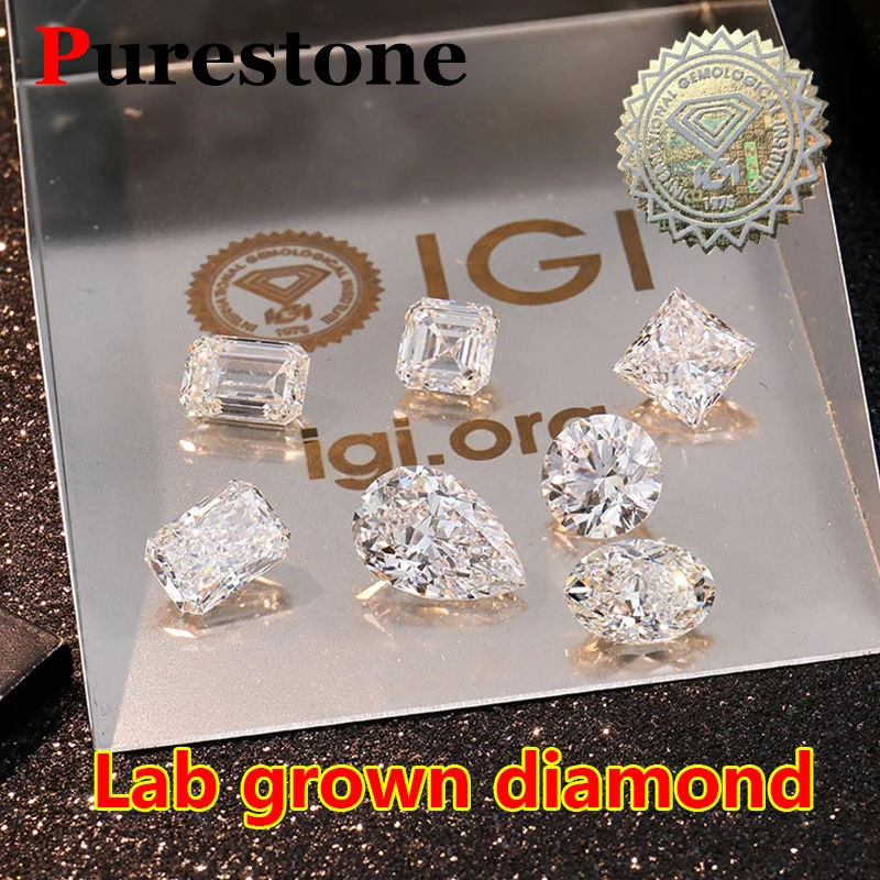 حجر الماس السائب IGI شهادة مختبر نمت CVD الكمثرى الماس HPHT 0.3ct 0.5ct 1ct 1.5CT بالجملة الأبيض المشاركة الماس #1