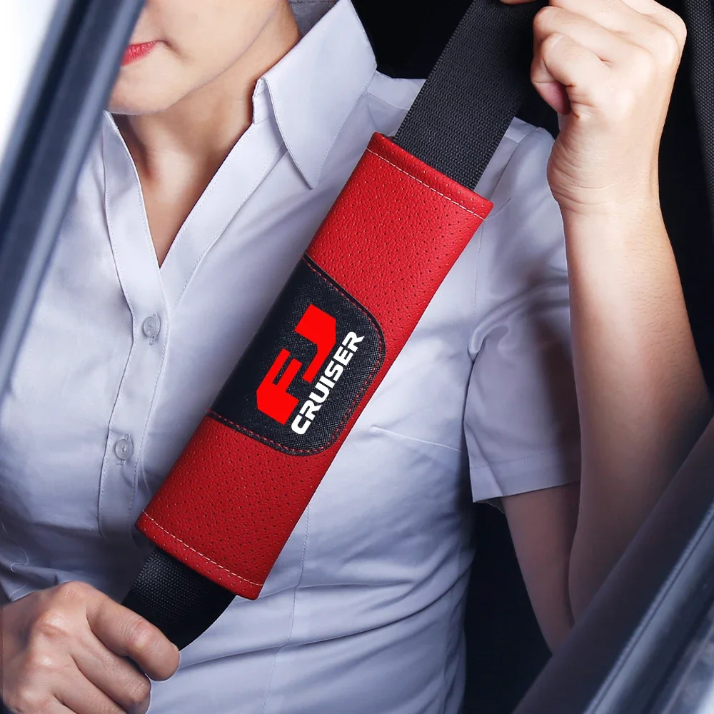 

2-х предметная высококачественная кожаная накладка на ремень безопасности автомобиля для Toyota FJ Cruiser, аксессуары для салона автомобиля