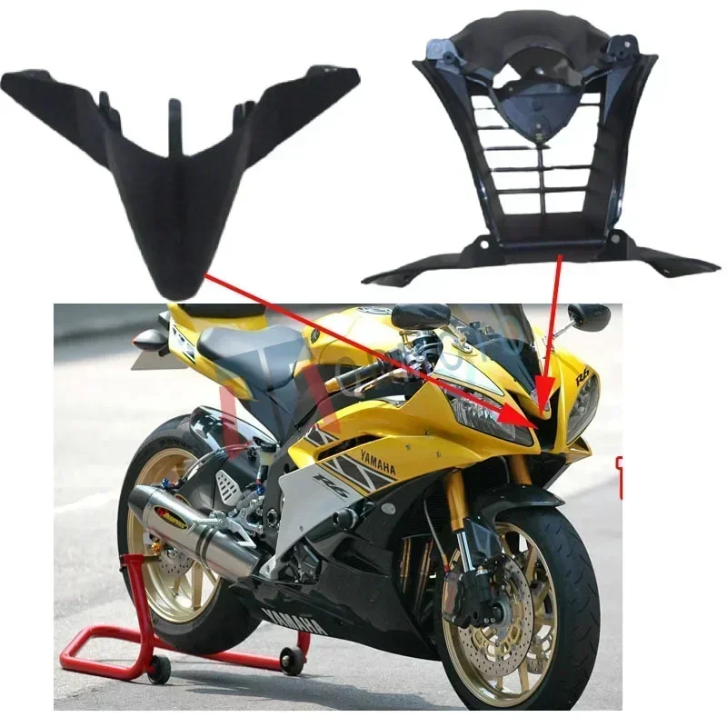 For Yamaha YZF-R6 2006 2007 Head Fairing Nose Front Upper Triangle Cover ABS Injection Fairing R6 06 07 Motorcycle Accessories