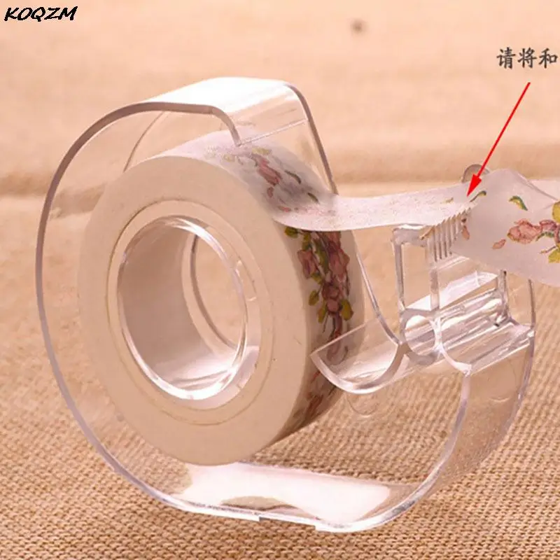 1PCS Plastic 1.5cm Washi Tape Special Cutter Dispenser Adhesive Tapes Holder Office Supplies Stationery Segmentation Tool 2022