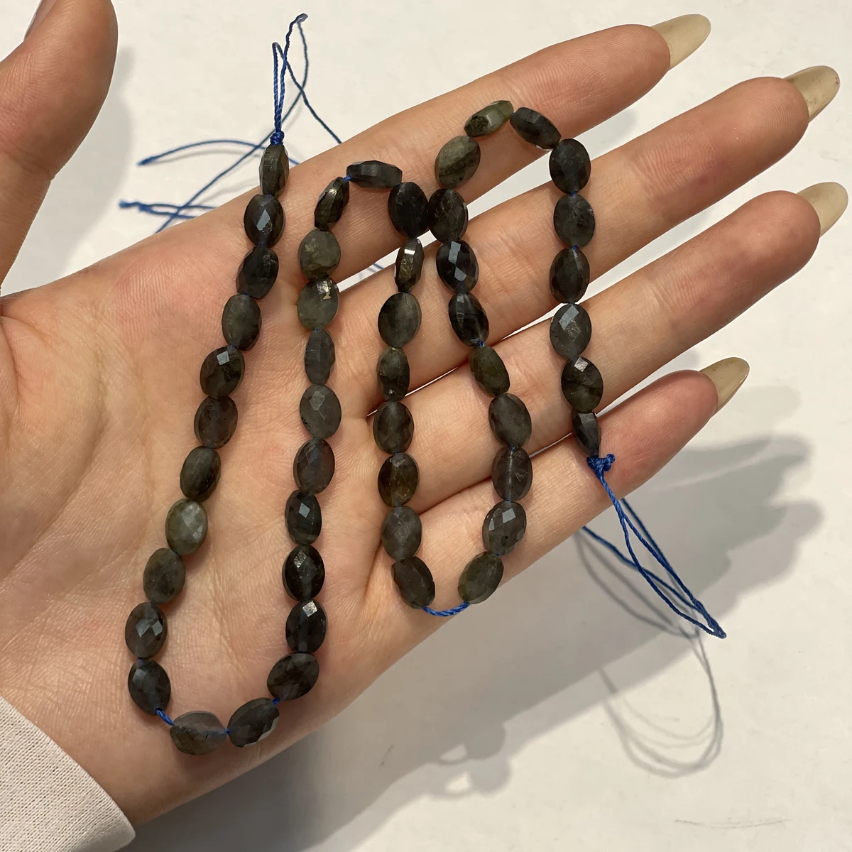 Natürliche Amethyst/Flash-Labradorit Eiförmige Isolationsperlen 7,5x9mm für Schmuckherstellung DIY Halskette Armband Kettenzubehör – Detail 5