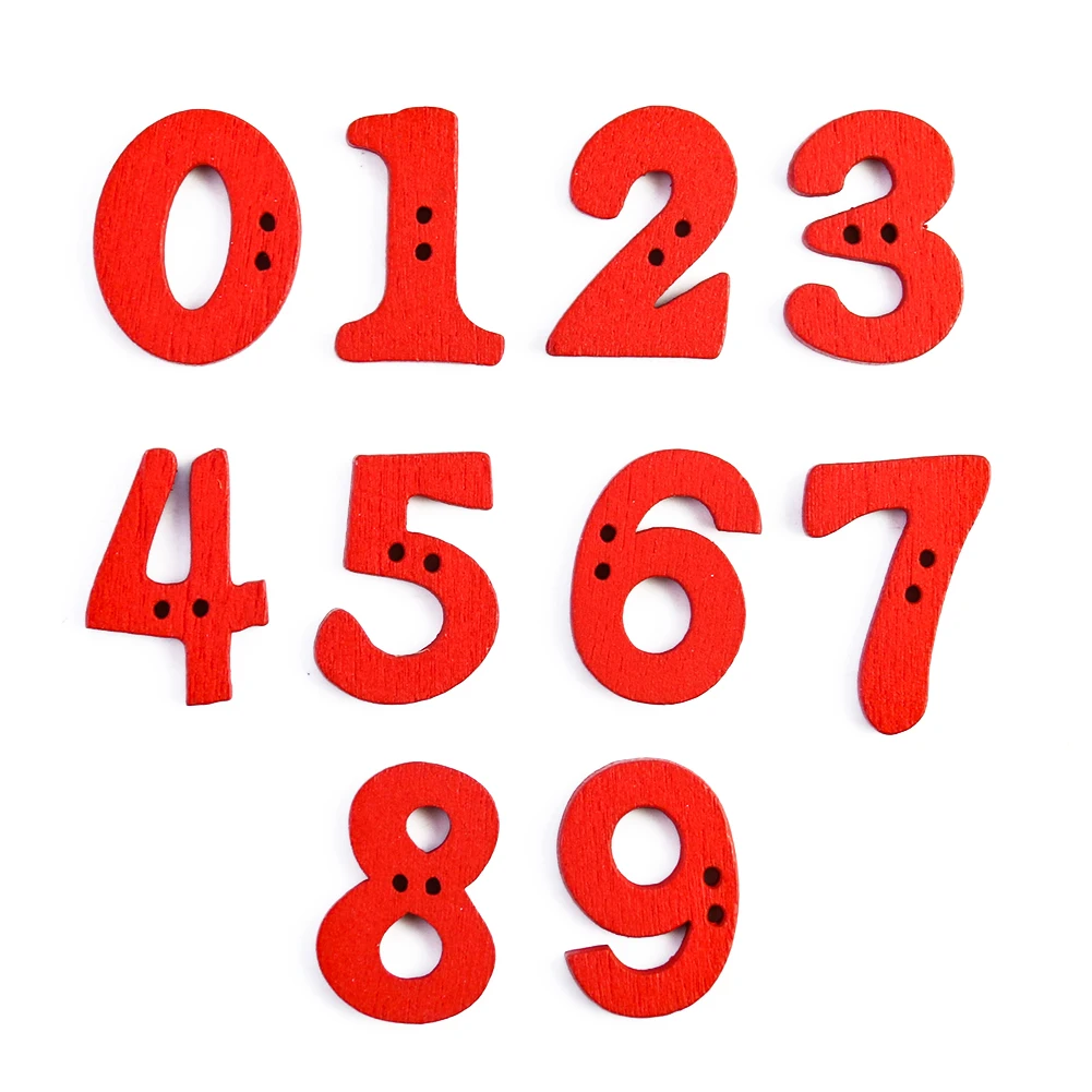 100 шт. окрашенные деревянные пуговицы с цифрами, 2 отверстия, цифровая швейная пуговица, сделай сам, ремесленный проект, вязаные крючком, украшения для одежды для скрапбукинга