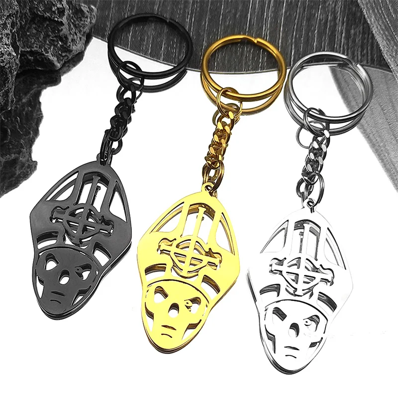 

Мужские брелки из нержавеющей стали с изображением папы, призрака, BC, безименный символ Гуля, рок-группа, знак, брелок, ювелирные изделия llavero...