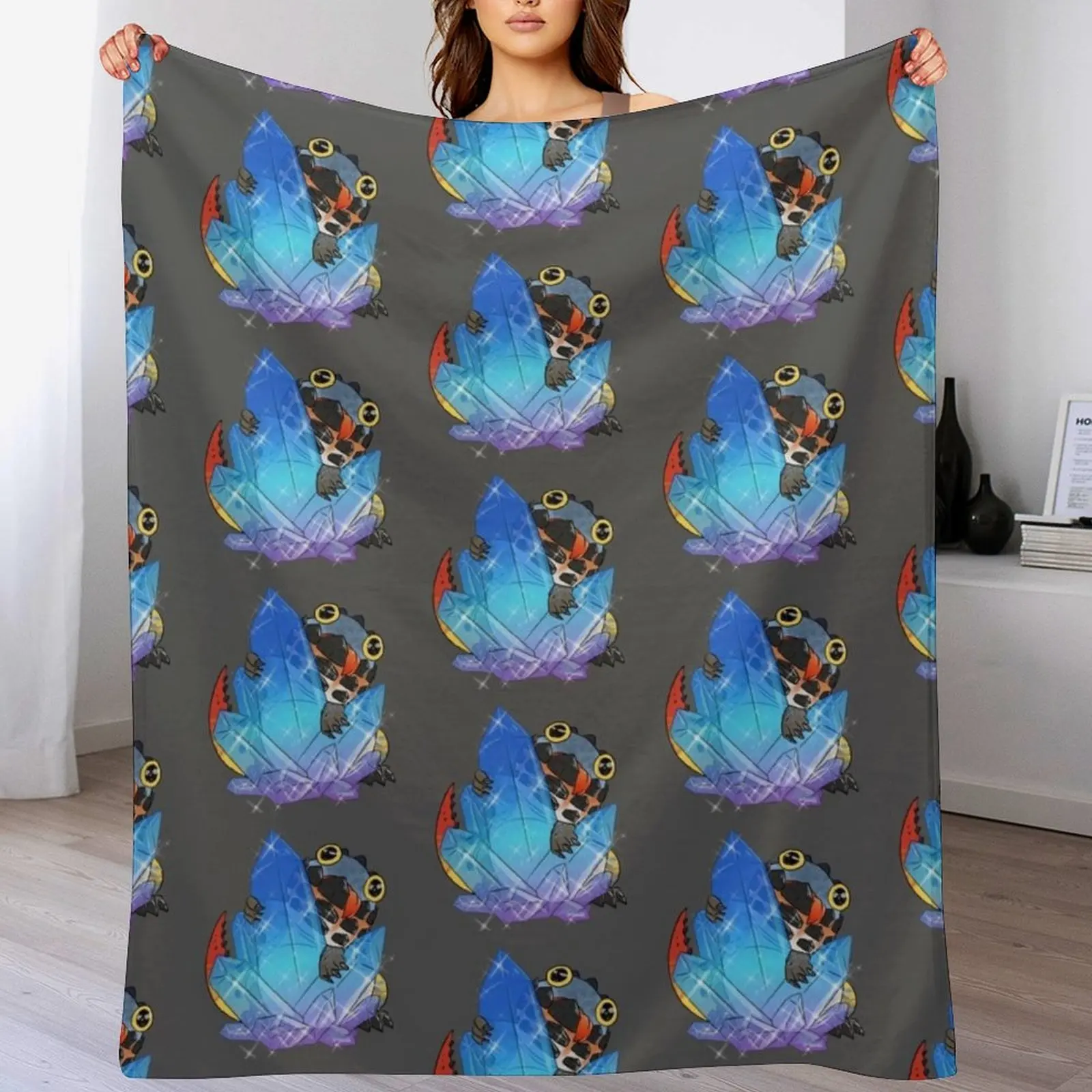 

Monster Hunter World Dodogama with Crystal Throw Blanket Luxury wednesday warm winter Multi-Purpose Blankets