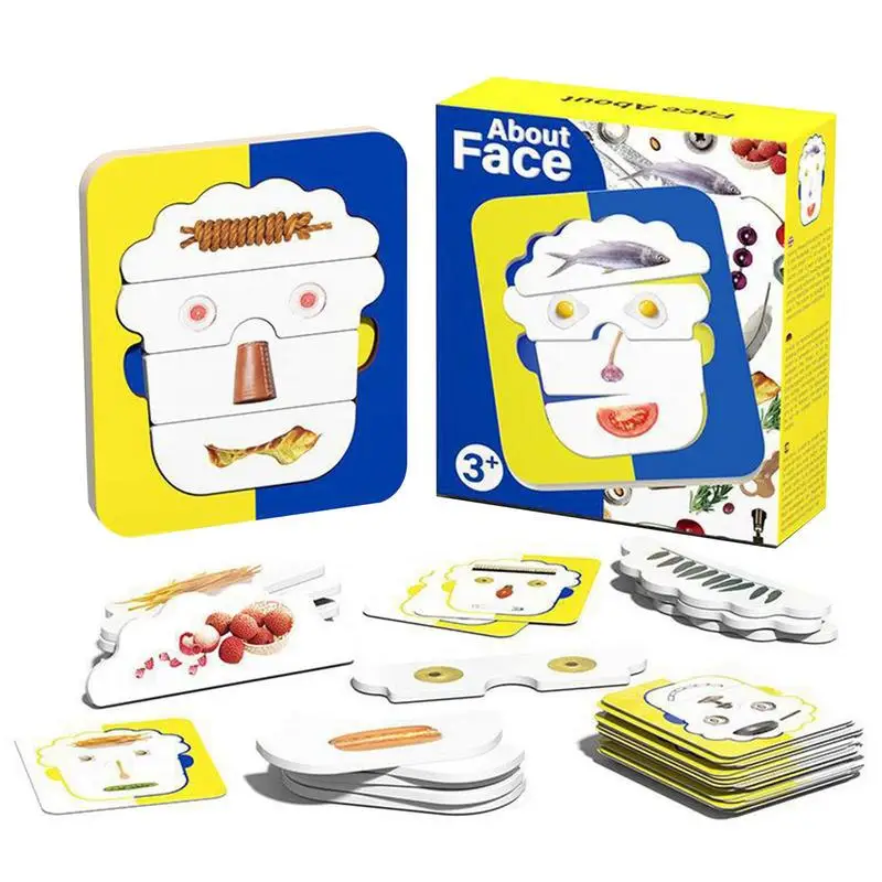 

Puzzle Early Education Wooden Exercise Baby Hands-on Brain Play Imagine Face Changing Game Early Education Material Sensorial To