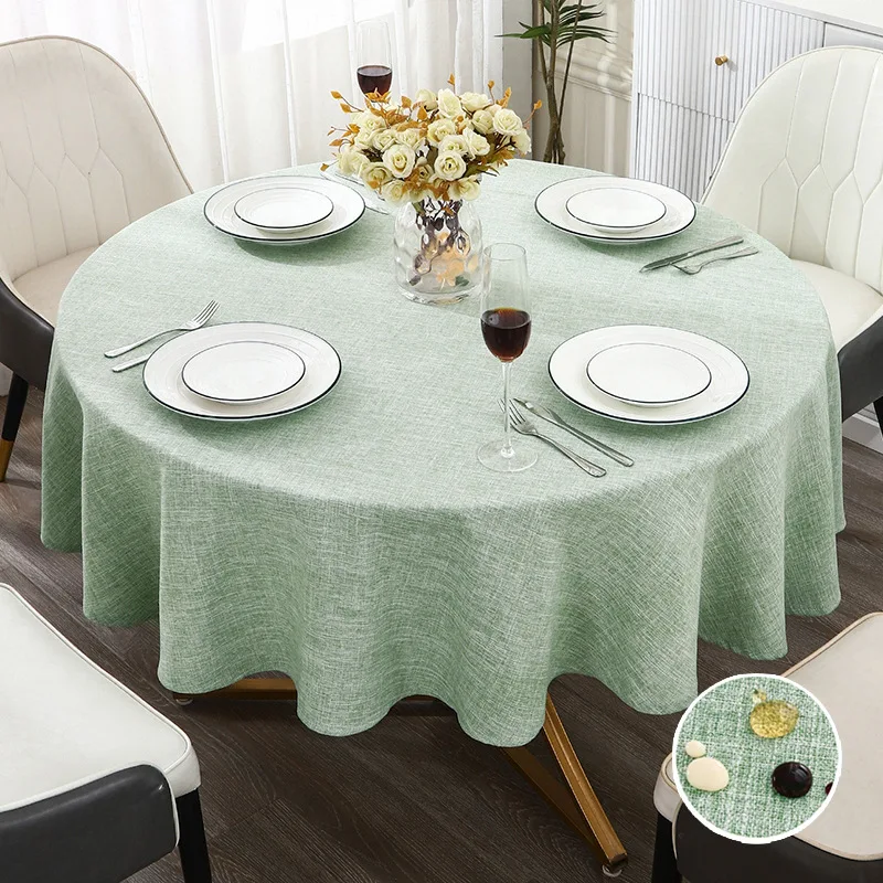 

Turmeric Round Table Cloth Waterproof Spill-Proof Solid Color Soft Wrinkle Free Table Cover for kitchen Party Table Decoration