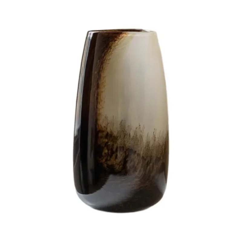 New product advanced sense gradual change glass vase ornament light luxury living room desktop flower arrangement decoration