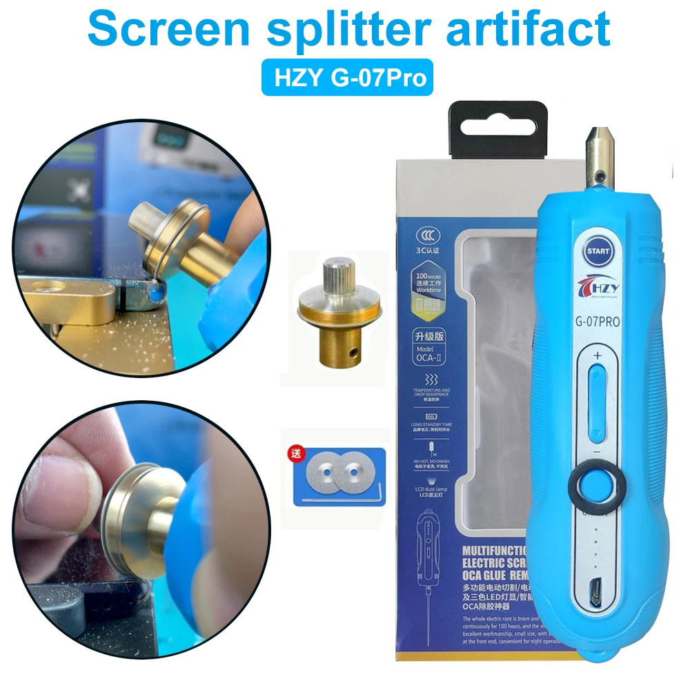 

HZY G-07Pro Electric OCA Glue Remover Adhesive Clean and iPhone Samsung Straight/Curved Screen Cutting For Phone Repair Tool