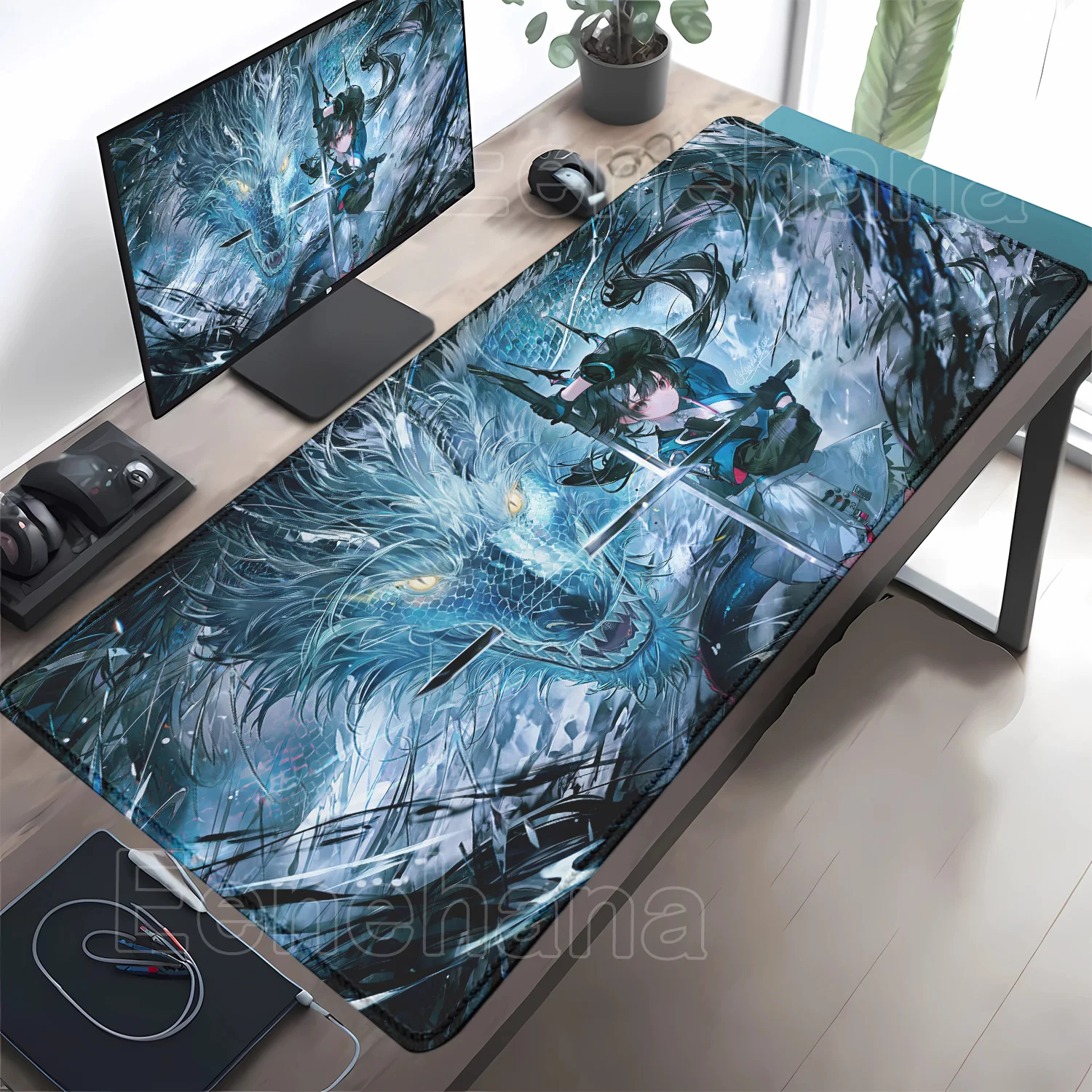 

Arknights Endfield Yvonne Mouse Pad Game Non-slip Rubber Gaming Large 90X40CM Mousepad HD Desk Mat Decoration Office Mouse Mat