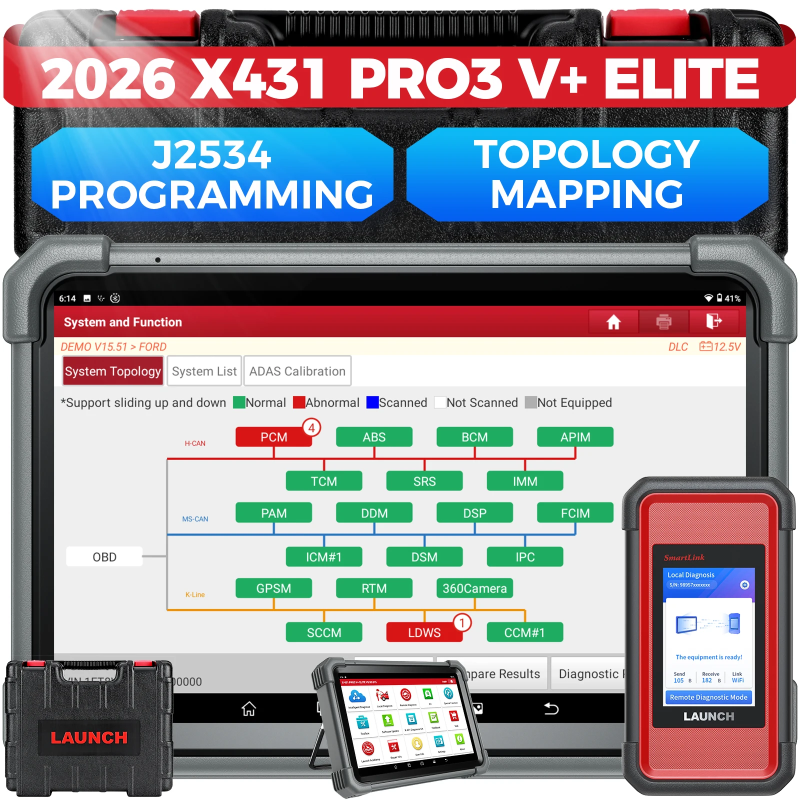 LAUNCH X431 PRO3 V+ ELITE 2026 Nouvel outil de diagnostic automobile professionnel, scanner de tous les systèmes, outils de diagnostic automatique pour camions 24V