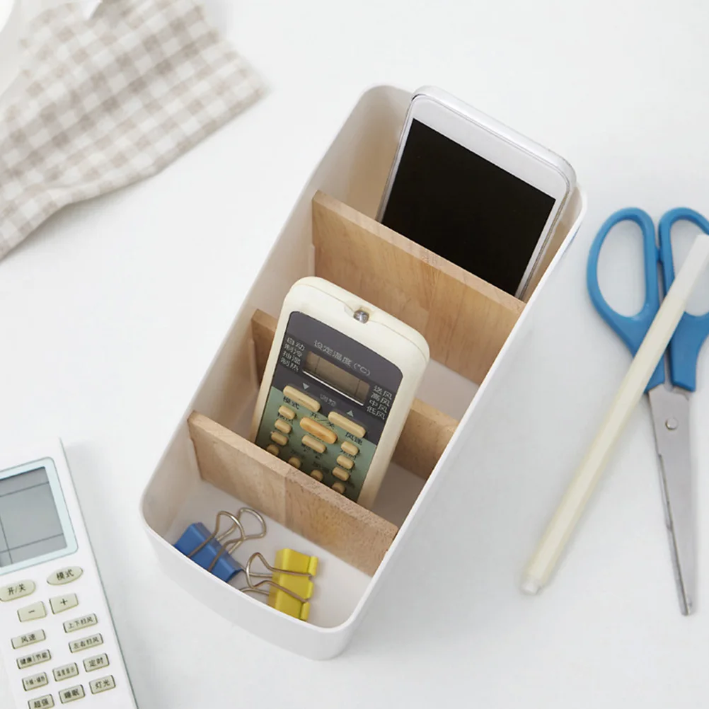 

Remote Control Holder with Multi Grids Storage Box for Desktop Organizer Home Office School Use Compact Size Remote-Control
