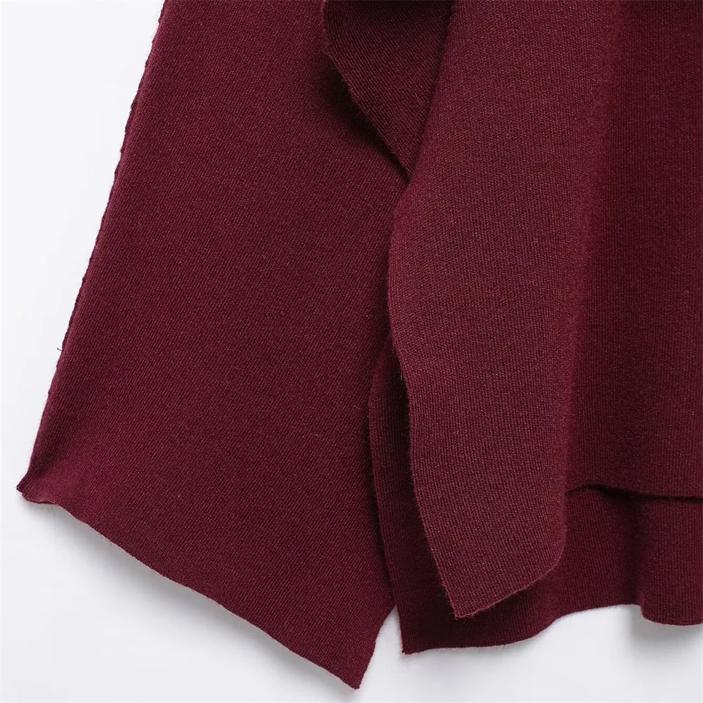 Winter New Women's Clothing Slim Fit Simple Lazy Style Scarf Cape style Round Neck Long Sleeve Short Knitted Coat Coat