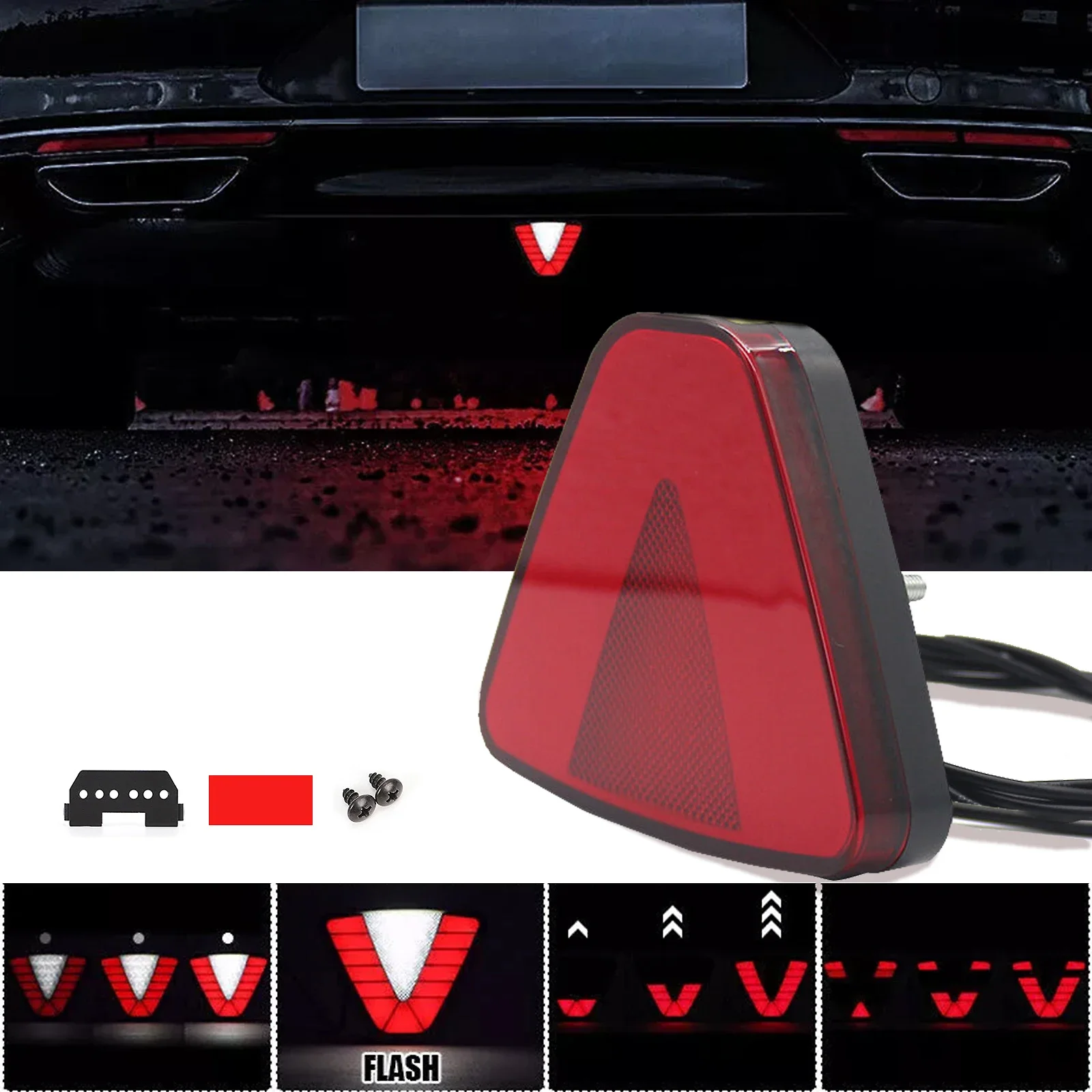 Enquêter de frein arrière à LED style F1, flux dynamique, feu pilote, feu de sécurité stop, barrage en iode, lampe de signalisation, voiture, camion, moto, SUV, 12V