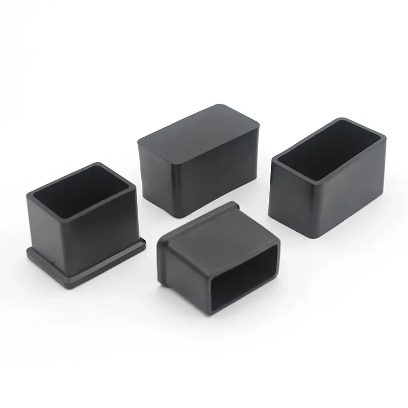 1~3pcs Black Pvc Square Leg Caps Non-slip Table Foot Cover Socks Floor Protector Pads Plugs Furniture Leveling Feet Mat