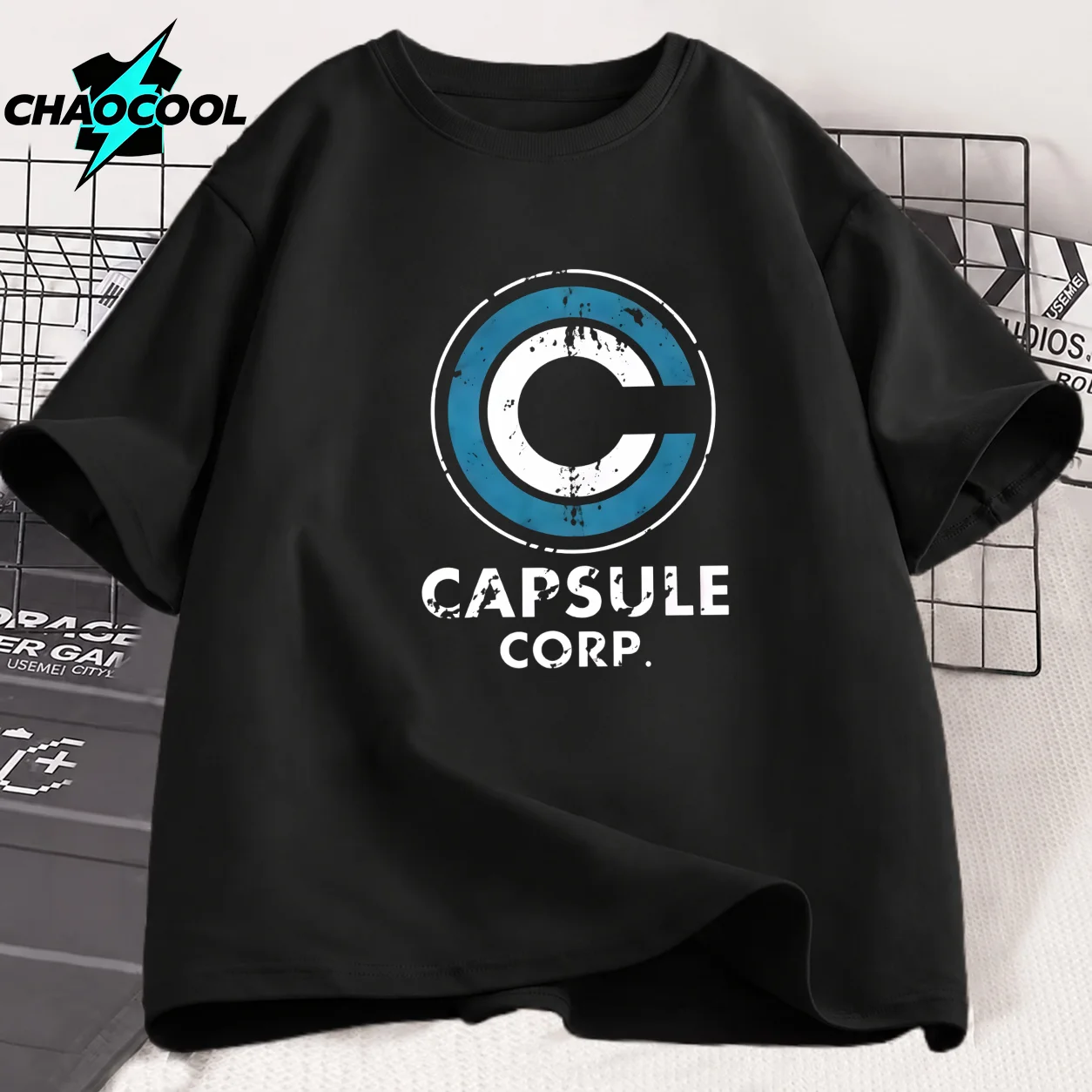 Unisex Short Sleeve New Fun Capsule Company Print T-Shirt, Pure Cotton Breathable Graphic Tee, Casual Street Style Top for Men