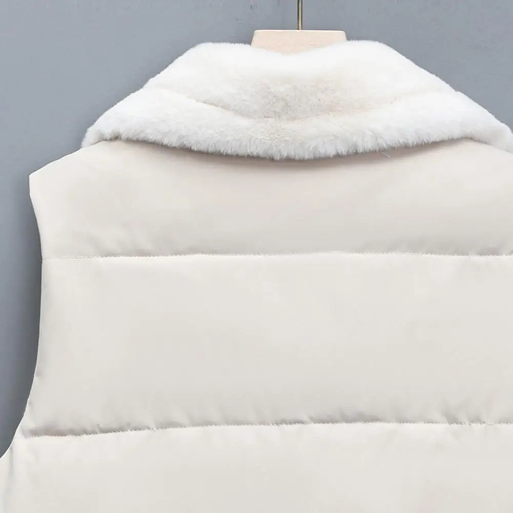 

2025 New Large Size Double-Breasted Fur Collar Vest Coat Women'S Winter Fur Cotton Vest Female Vest Jacket Women Waistcoat Coat
