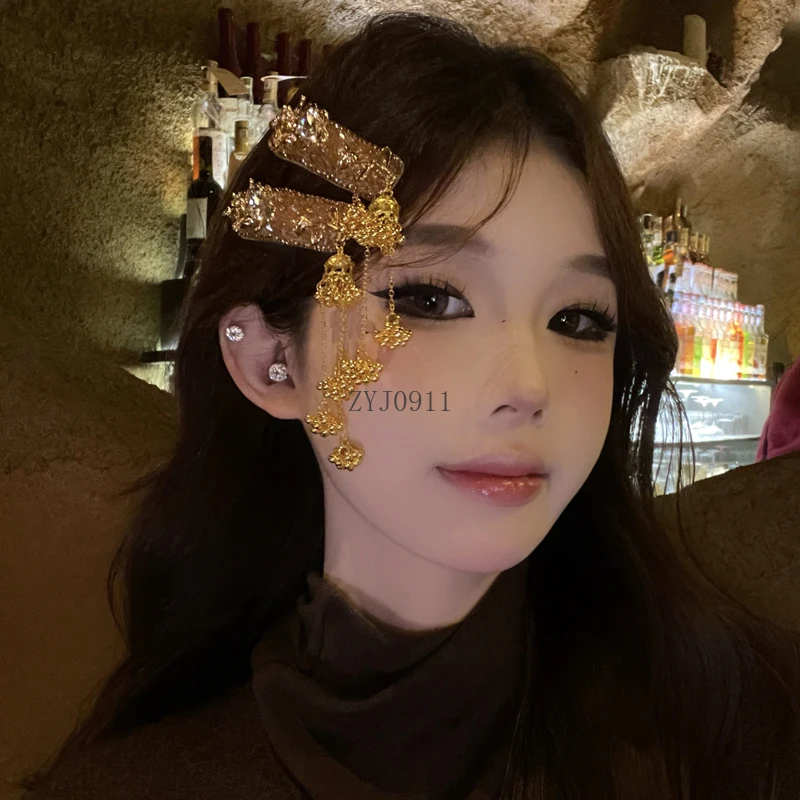 Temperamen mewah ringan, industri berat, gaya istana retro, jepit rambut berpohon, aksesori rambut Cina baru yang dipersonalisasi