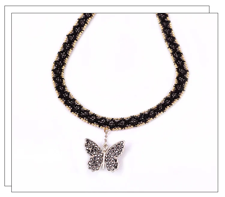 Collana, catena alla clavicola in pizzo, collana a farfalla da donna, collana sexy, collare da donna