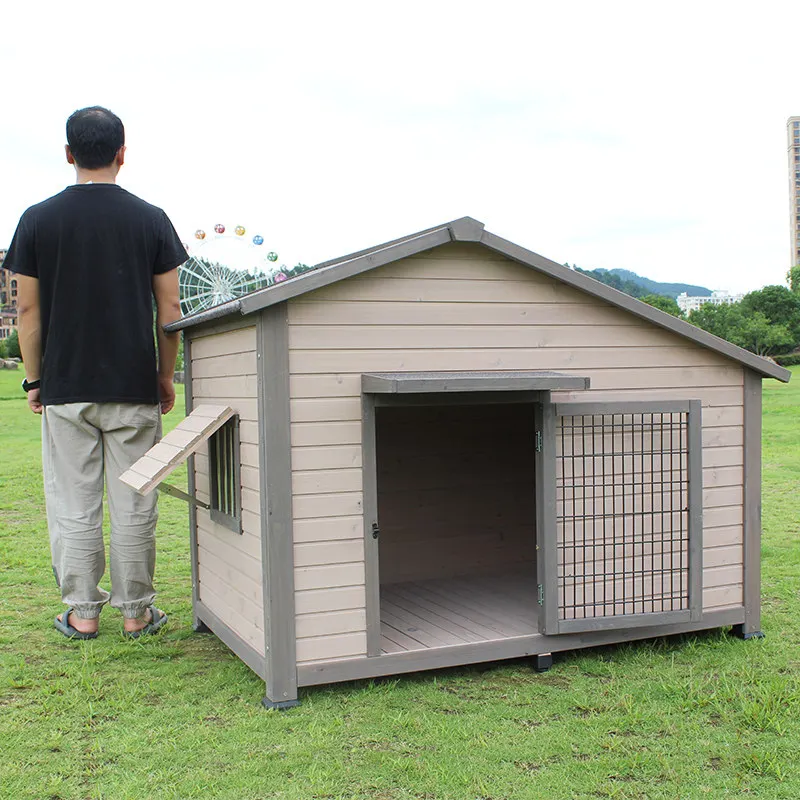 

Customizable Solid Wood Outdoor Medium Small Large Anticorrosive Wood Dog House Cage House Rainproof Yard Universal