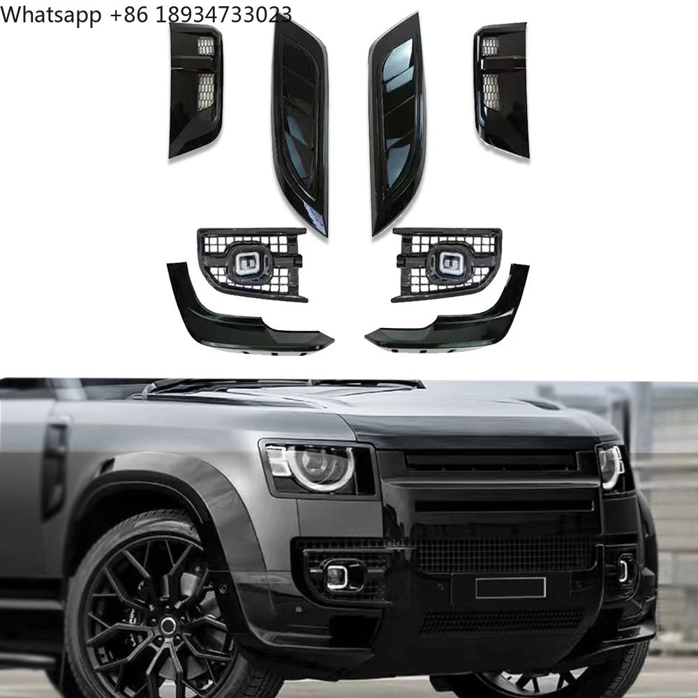 

New Car Front Bonnet Vent Urban Front Bumper Lip Fender Vents LED FOG LIGHT for Land Rover Defender 90 110 130 2020+
