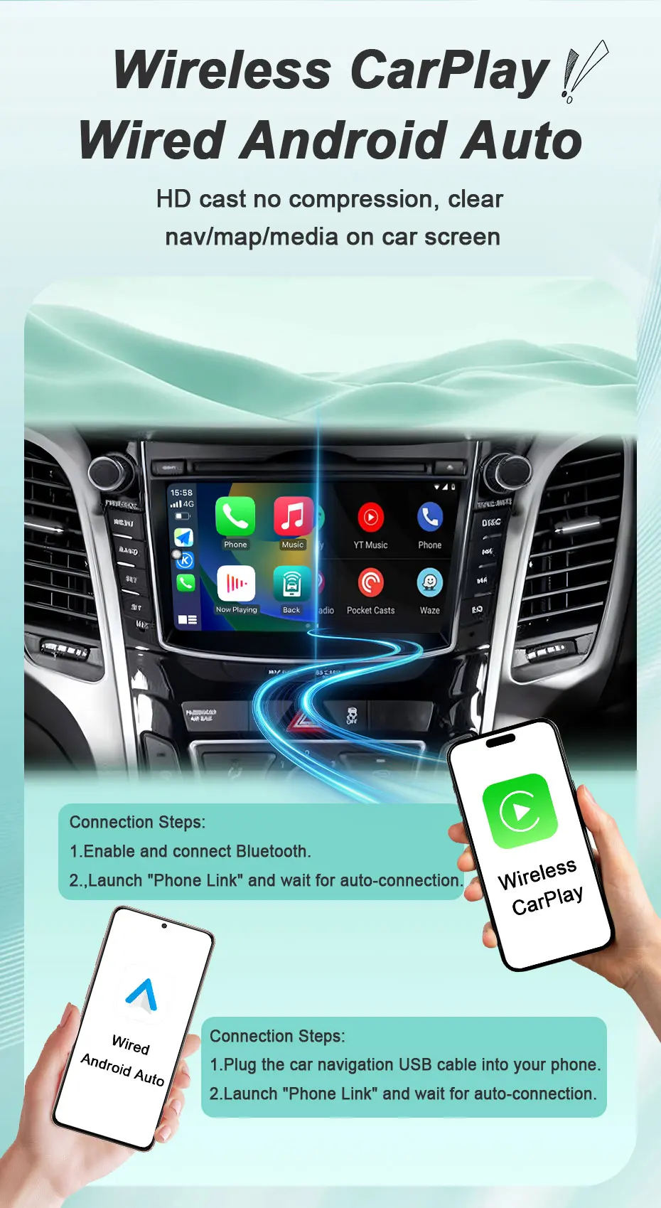 For Ford Fiesta Mk4 Mk5 Focus Mk1 Mondeo Mk2 Mk3 Fusion Transit Connect Ranger Puma Galaxy Mk1 Escort Mk6 Radia Player 6.86" 4G