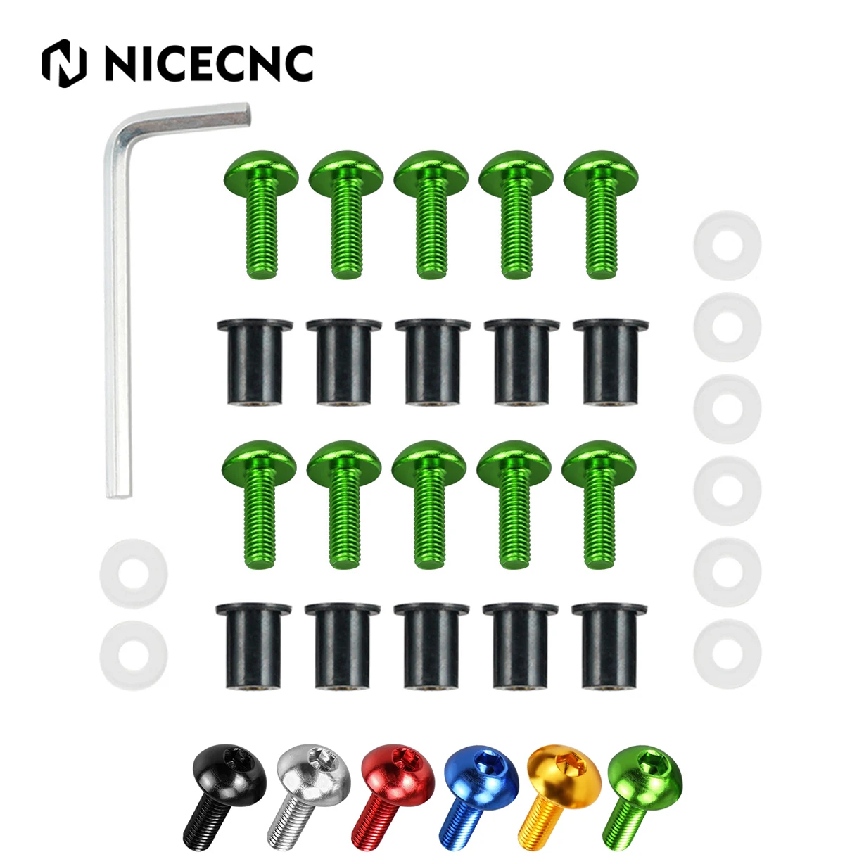 

10x Motorcycle Bodywork Fairing Windshield Mount Wellnuts Bolts 5mm for Kawasaki Ninja ZX6R 250R 500R 600R 650R ZX10R ZX9R ZX14R