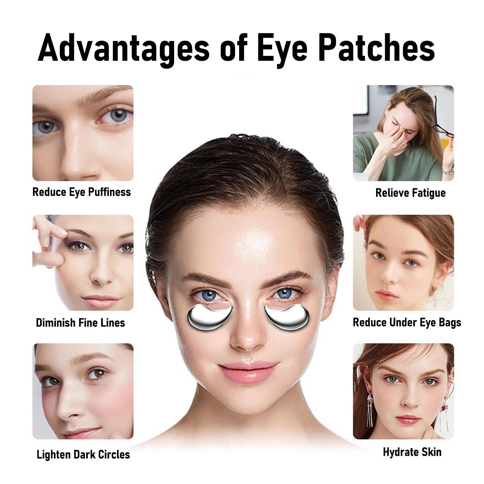 

Охлаждающие пакеты под глазами. Маска для глаз из нержавеющей стали 304. Небьющиеся охлаждающие пакеты под глаза в форме луны для холодного и горячего компресса.