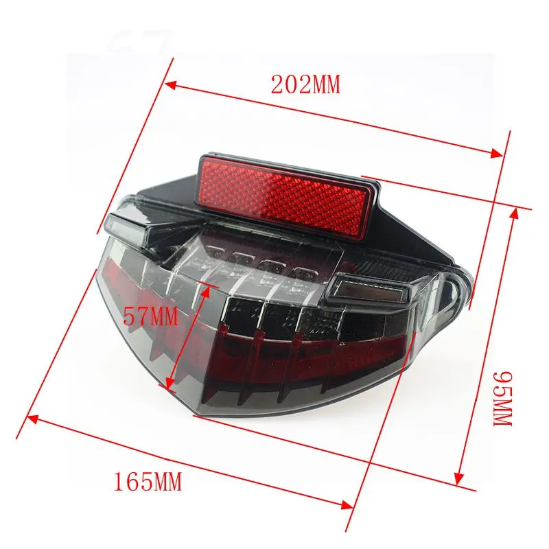 For BMW F650 F650 GS F650ST F800 S F800ST R1200GS Motorcycle 12v Red LED Rear Tail Light Clear Lens Stop Brake Lamp w/ Reflector