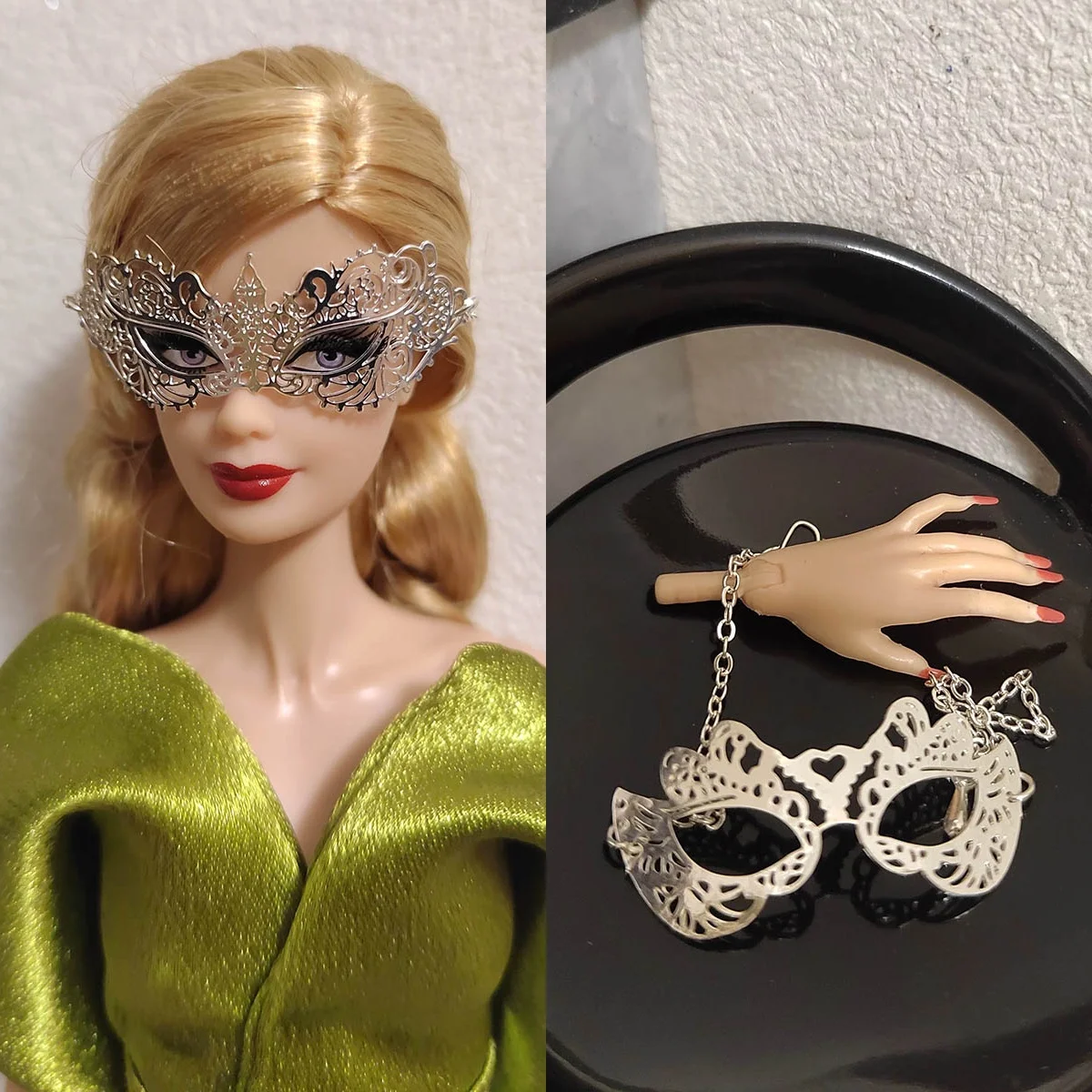 1/6 poupée bijoux accessoires mode exquise maquillage balle Cosplay métal masque pour les yeux 30 cm mannequin poupée dîner fête habiller