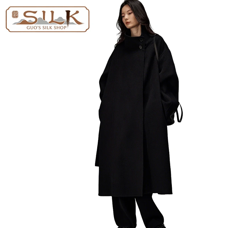 

Элитное двустороннее шерстяное женское пальто – зимний кашемировый комплект с длинными рукавами – свободный крой, комфортное, теплое, мягкое