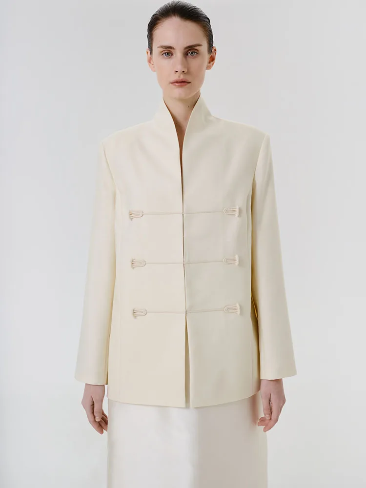 

BJTZ 2026 Spring Autumn Women Vintage Elegant Jacket Fashion Luxury Casual Commute Outerwear Long Sleeve Tops