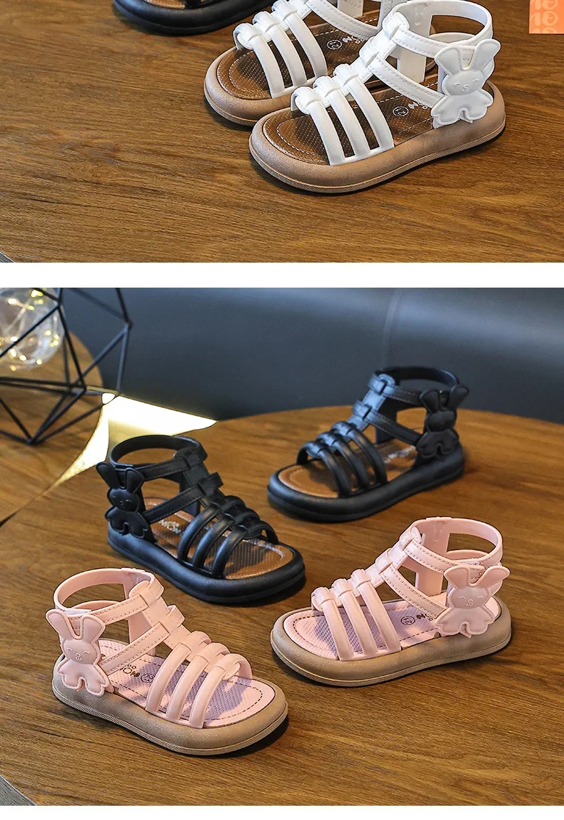 1-10 Jahre Mädchen-Sandalen Sommer Neue Coole Modische Prinzessinnen-Schuhe für Schülerinnen Flache Sandalen Freizeitschuhe – Detail 18