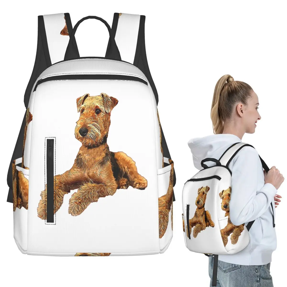 

Airedale Terrier Beautiful Dog Backpack Student BookBag Children School Bag Computer Shoulder Bags Boys Girls